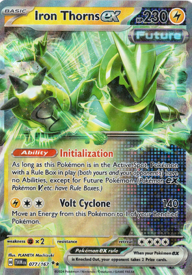 Pokemon Iron Thorns ex 077/167 Twilight Masquerade Double Rare