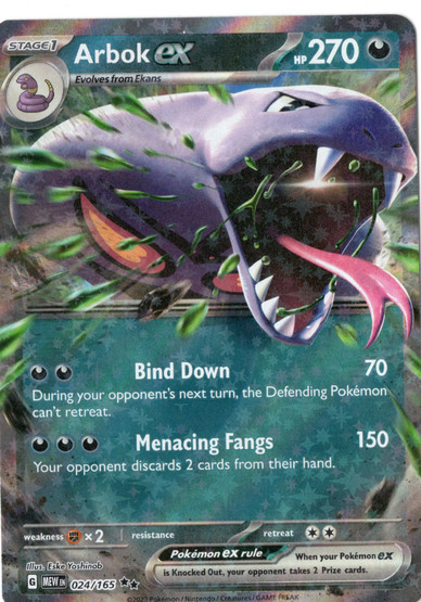 Pokemon Arbok ex 024/165 Scarlet & Violet 151 Double Rare