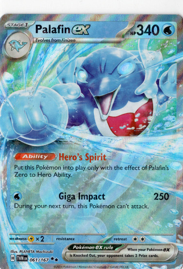 Pokemon Palafin ex 061/167 Twilight Masquerade Double Rare