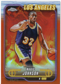 2024-25 Topps Chrome Orange Refractor #59 Magic Johnson SN25