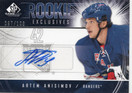 2009-10 SP Game Used Rookie Exclusives Autographs #REAA Artem Anisimov AU, SN100
