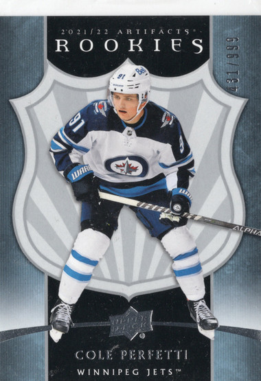 2021-22 Upper Deck Artifacts 2005-06 Retro Rookies #7 Cole Perfetti RC, SN999