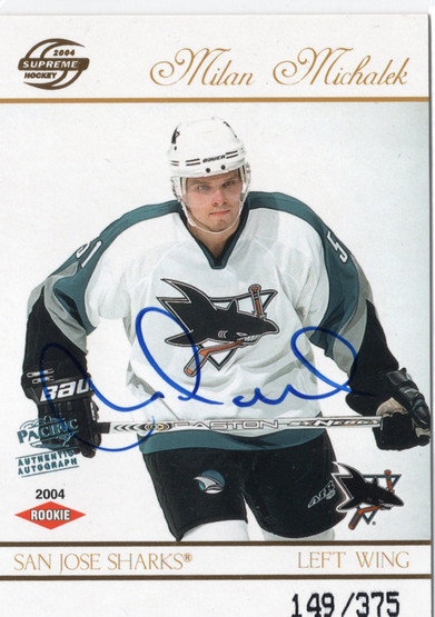 2003-04 Pacific Supreme #136b Milan Michalek AU, VAR, RC, SN375