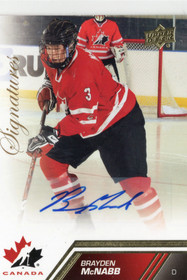 2013 Upper Deck Team Canada Gold Signatures #16 Brayden McNabb AU