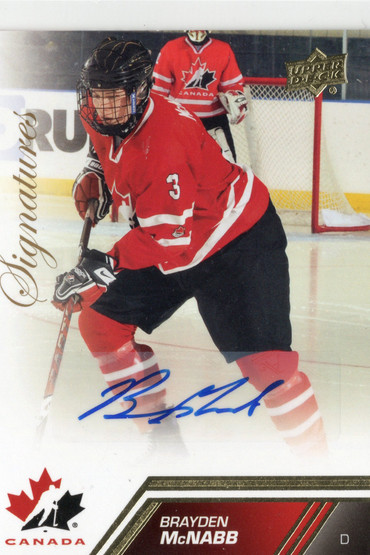 2013 Upper Deck Team Canada Gold Signatures #16 Brayden McNabb AU
