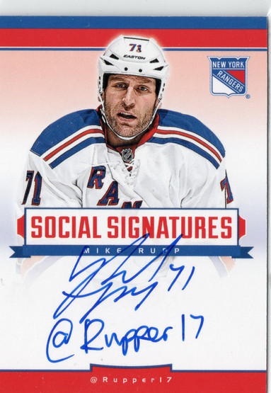 2013-14 Panini Titanium Social Signatures #SSMR Mike Rupp AU