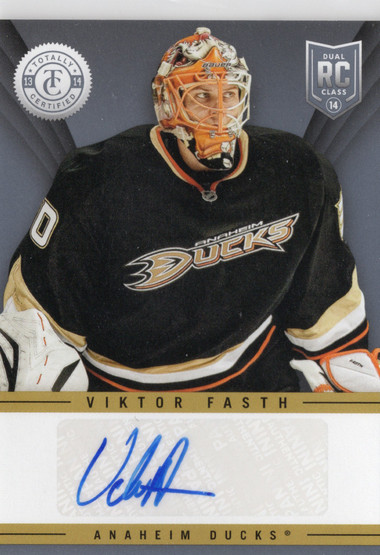 2013-14 Panini Totally Certified Rookie Signatures #TRVF Viktor Fasth AU