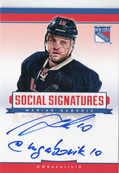 2013-14 Panini Playbook Social Signatures #SS-MG Marian Gaborik AU
