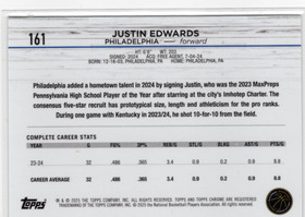 2024-25 Topps Chrome #161 Justin Edwards RC