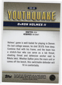 2024-25 Topps Chrome YouthQuake #YQ15 DaRon Holmes II