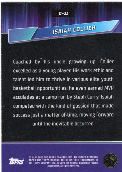 2024-25 Topps Chrome Destiny #D21 Isaiah Collier