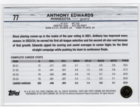 2024-25 Topps Chrome Magenta Refractor #77 Anthony Edwards