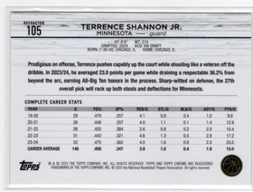 2024-25 Topps Chrome Refractor #105 Terrence Shannon Jr. RC