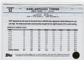 2024-25 Topps Chrome Refractor #52 Karl-Anthony Towns