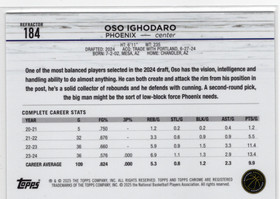 2024-25 Topps Chrome Refractor #184 Oso Ighodaro RC