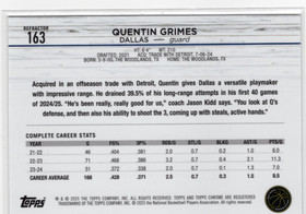 2024-25 Topps Chrome Refractor #163 Quentin Grimes RC