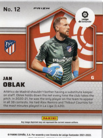 2021-22 Panini Mosaic La Liga Mosaic Prizm #12 Jan Oblak