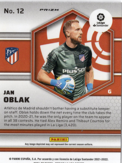 2021-22 Panini Mosaic La Liga Mosaic Prizm #12 Jan Oblak