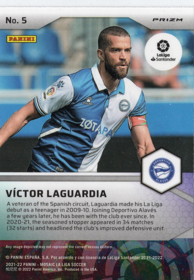 2021-22 Panini Mosaic La Liga Mosaic Pitch Masters Mosaic Prizm #5 Victor Laguardia