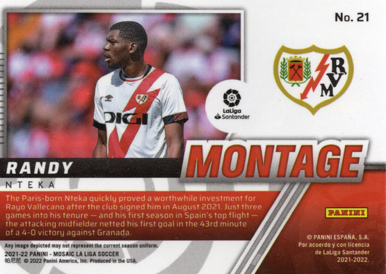 2021-22 Panini Mosaic La Liga Montage #21 Randy Nteka