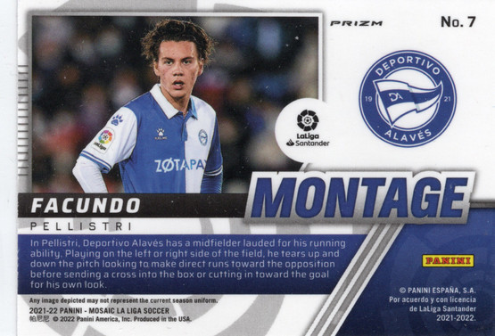 2021-22 Panini Mosaic La Liga Montage Mosaic Prizm #7 Facundo Pellistri