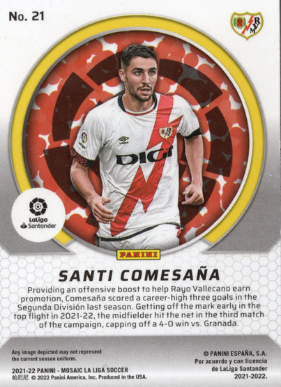 2021-22 Panini Mosaic La Liga International Men of Mastery #21 Santi Comesana