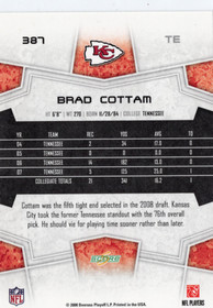 2008 Score Factory Set Green #387 Brad Cottam RC