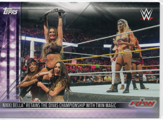 2019 Topps WWE Road to Wrestlemania Women's Revolution (part1) #DR6 Nikki Bella Retains the Divas Championship with Twin Magic