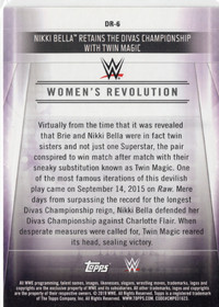 2019 Topps WWE Road to Wrestlemania Women's Revolution (part1) #DR6 Nikki Bella Retains the Divas Championship with Twin Magic
