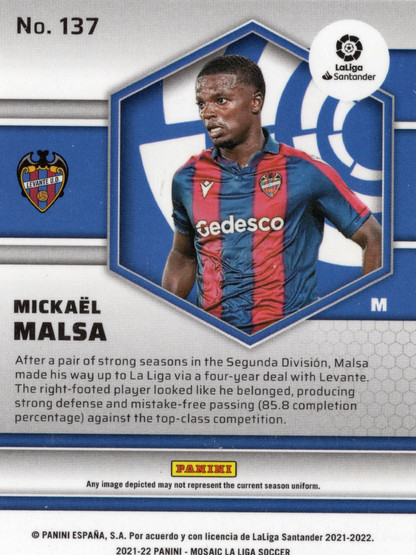 2021-22 Panini Mosaic La Liga #137 Mickael Malsa RC