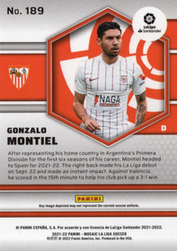 2021-22 Panini Mosaic La Liga #189 Gonzalo Montiel RC