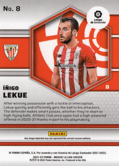 2021-22 Panini Mosaic La Liga #8 Inigo Lekue RC