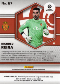 2021-22 Panini Mosaic La Liga #67 Manolo Reina RC