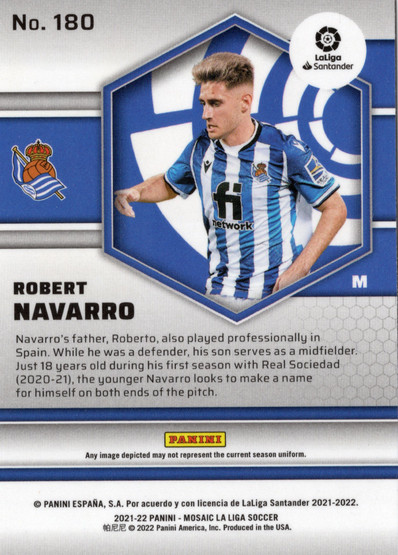 2021-22 Panini Mosaic La Liga #180 Robert Navarro RC