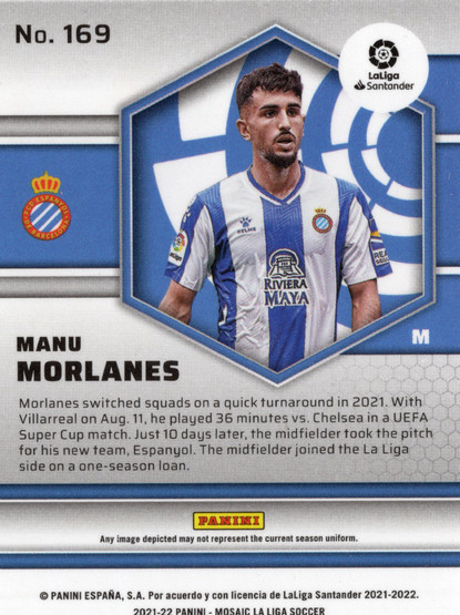 2021-22 Panini Mosaic La Liga #169 Manu Morlanes RC