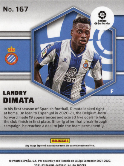 2021-22 Panini Mosaic La Liga #167 Landry Dimata RC