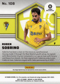 2021-22 Panini Mosaic La Liga #108 Ruben Sobrino RC