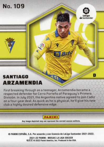 2021-22 Panini Mosaic La Liga #109 Santiago Arzamendia RC