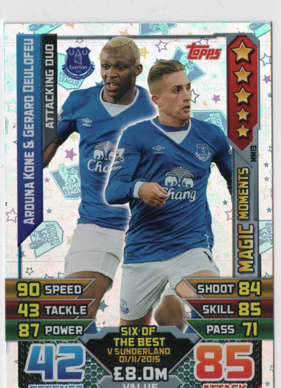 2015-16 Topps Match Attax Premier League Extra Magic Moments #MM13 Arquna Kone / Gerard Deulofeu