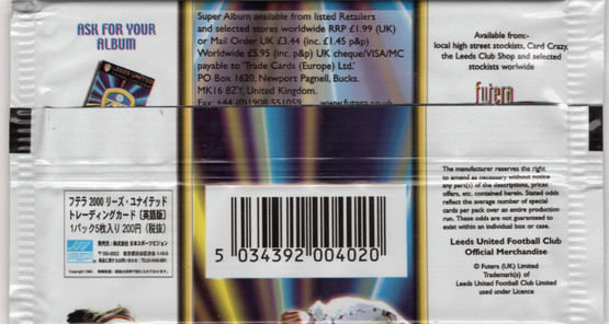 2000 Futera Fans Selection Leeds United FC, irtopussi 1kpl