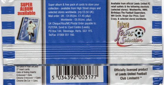 1999 Futera Fans Selection Leeds United FC, irtopussi 1kpl