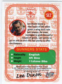 1997-98 Futera Arsenal Fans Selection Special Edition Embossed  #SE2 Lee Dixon