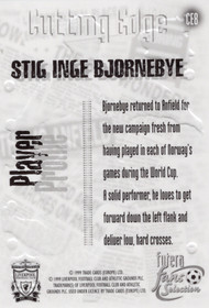 1999 Futera Liverpool United Fans Selection Cutting Edge #CE8 Stig Inge Bjornebye