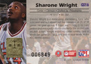 1994 Signature Rookies Gold Standard Gold Signature #GS16 Sharone Wright
