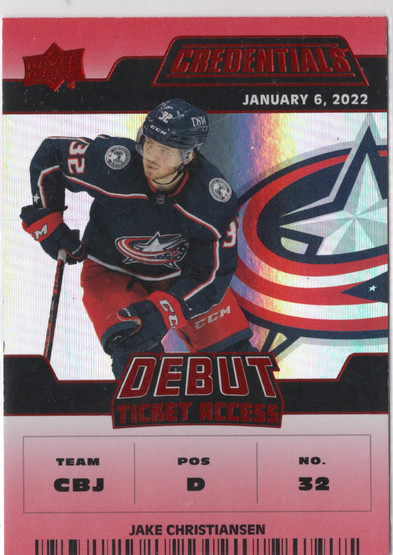 2022-23 Upper Deck Credentials Red #114 Jake Christiansen DTA, SN299