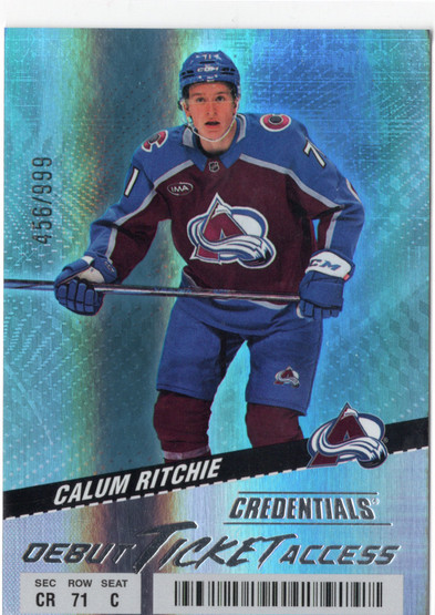 2024-25 Upper Deck Credentials #107 Calum Ritchie DTA, RC, SN999