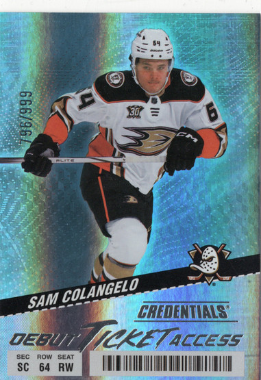 2024-25 Upper Deck Credentials #147 Sam Colangelo DTA, RC, SN999
