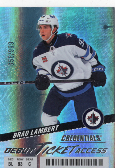 2024-25 Upper Deck Credentials #117 Brad Lambert DTA, RC, SN999