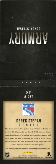 2013-14 Panini Playbook Armory #ADST Derek Stepan MEM, SN50