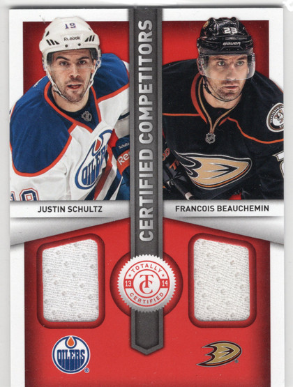 2013-14 Panini Totally Certified Certified Competitors Jerseys Red #CCSB Justin Schultz / Francois Beauchemin MEM